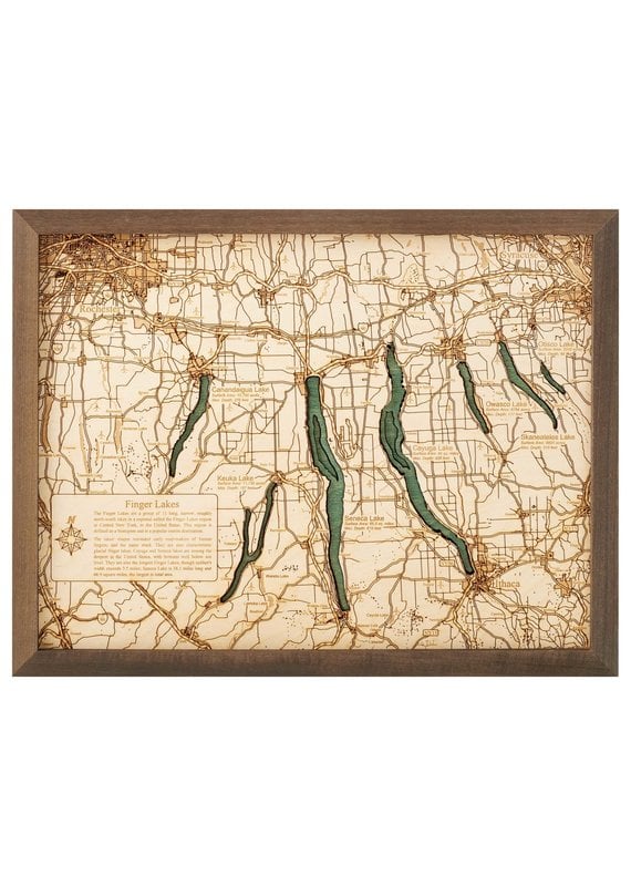 Finger Lakes 3d Wall Map 40.5cmx30.5cm