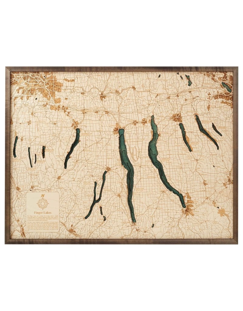 Finger Lakes 3d Wall Map 81cmx61cm