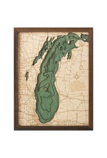 Lake Michigan 3d Wall Map 81cmx61cm