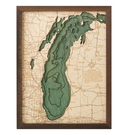 Lake Michigan 3d Wall Map 81cmx61cm