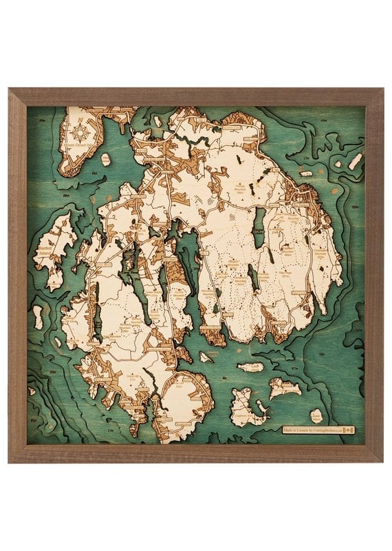 Mount Desert Island 3d Wall Map 76cmx76cm