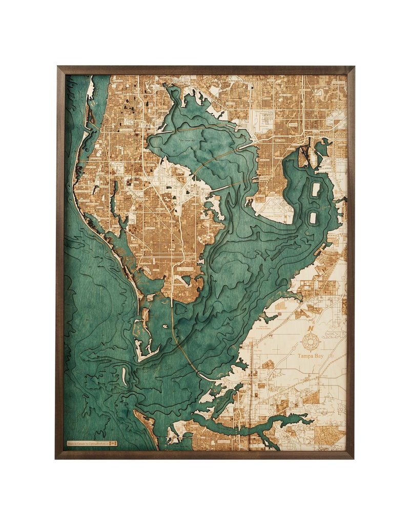 Tampa Bay 3d Wall Map 61cmx81cm