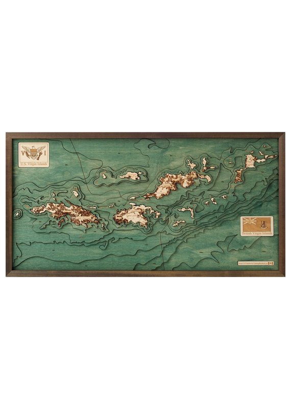 Virgin Islands 3d Wall Map 40.5cmx20cm