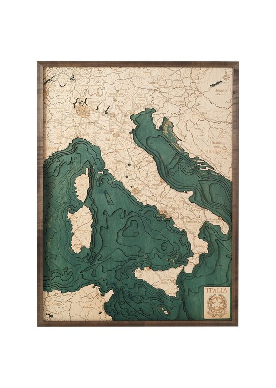 Italy 3d Wall Map 81cmx61cm