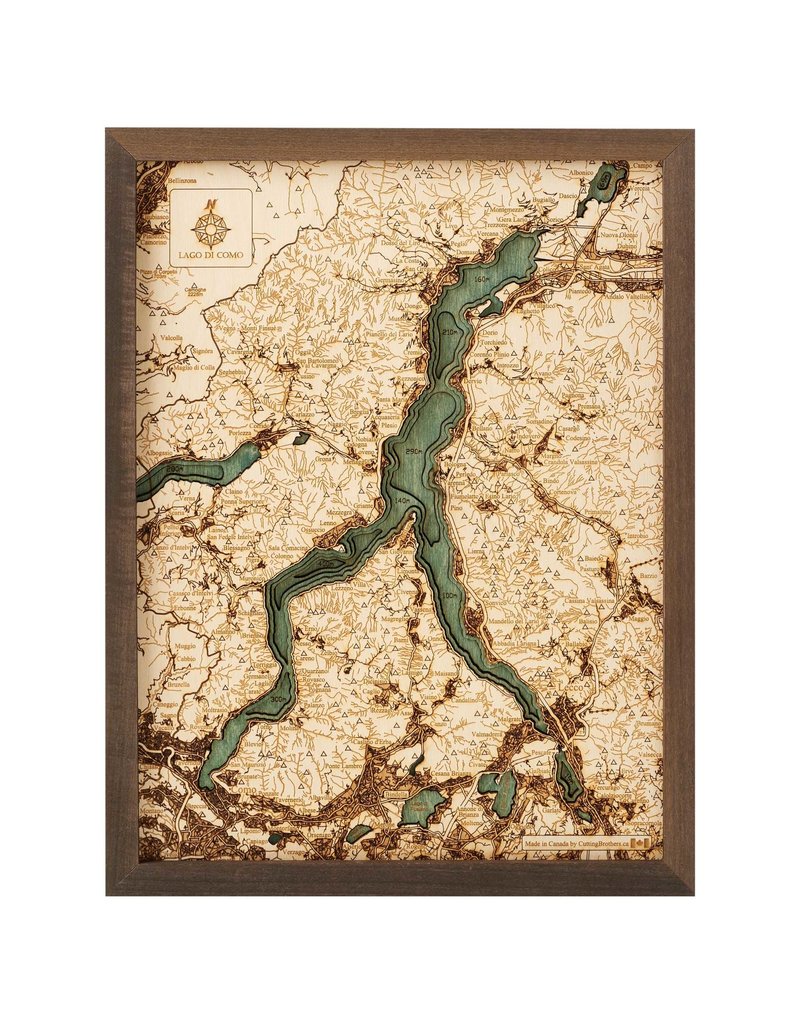 Lake Como 3d Wall Map 30.5cmx40.5cm