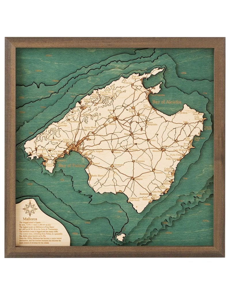 Mallorca Spain 3d Wall Map 35cmx35cm