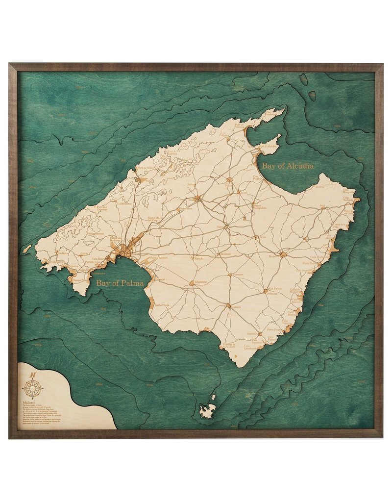 Mallorca Spain 3d Wall Map 76cmx76cm