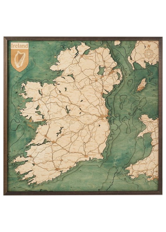 Republic of Ireland 3d Wall Map 76cmx76cm