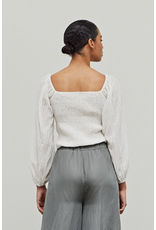 Cropped Cotton Top featuring Smocked Back