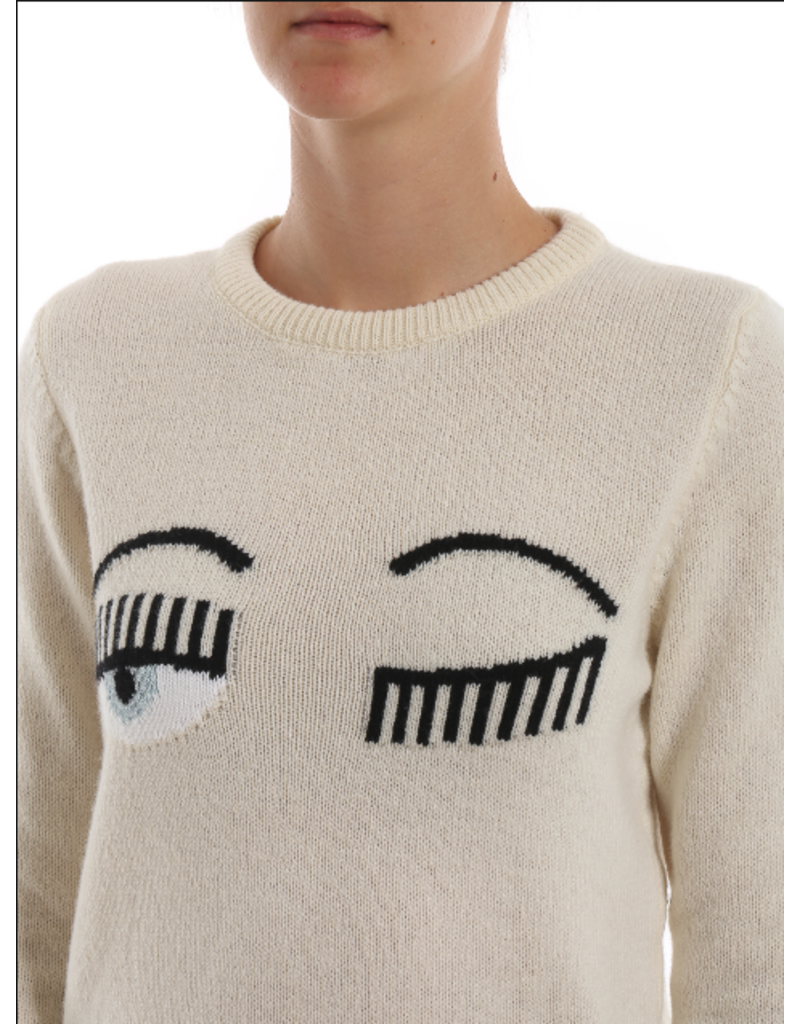 Chiara Ferragni Flirting Sweater in Vanilla