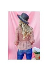 Leopard Print Smocked Top in Mauve