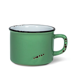 Stoneware Enamel Look Cappuccino Mug - Forest