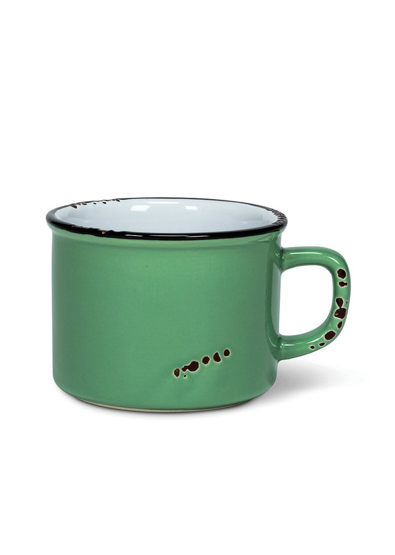 Stoneware Enamel Look Cappuccino Mug - Forest