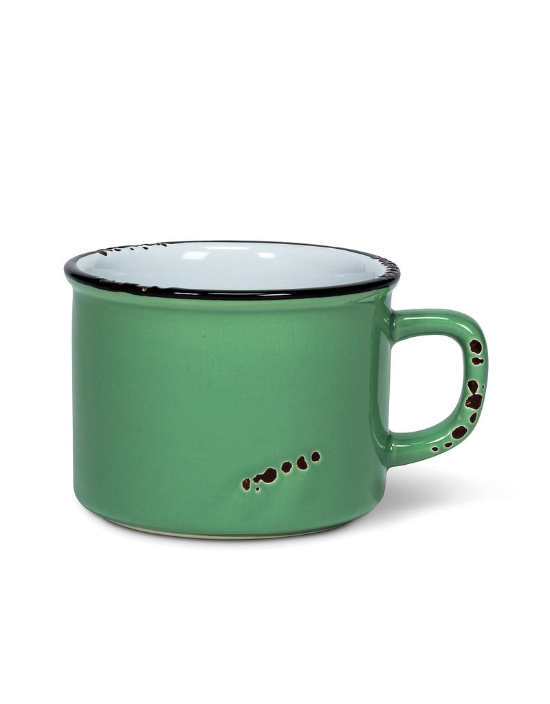 Stoneware Enamel Look Cappuccino Mug - Forest