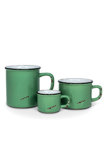 Stoneware Enamel Look Cappuccino Mug - Forest