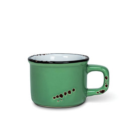 Enamel Look Stoneware Espresso Mug - Forest