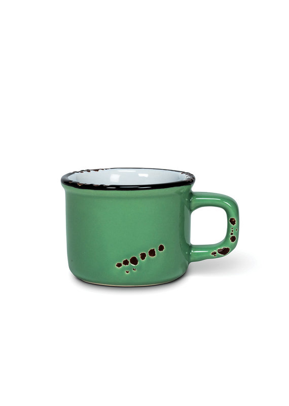 Enamel Look Stoneware Espresso Mug - Forest
