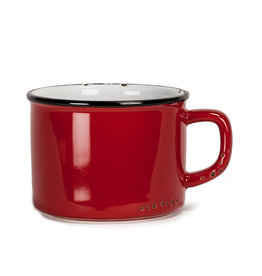 Stoneware Enamel Look Cappuccino Mug - Red