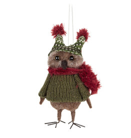 Merino Wool Owl with Winter Hat & Scarf