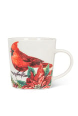 Cardinal & Poinsettia Mug