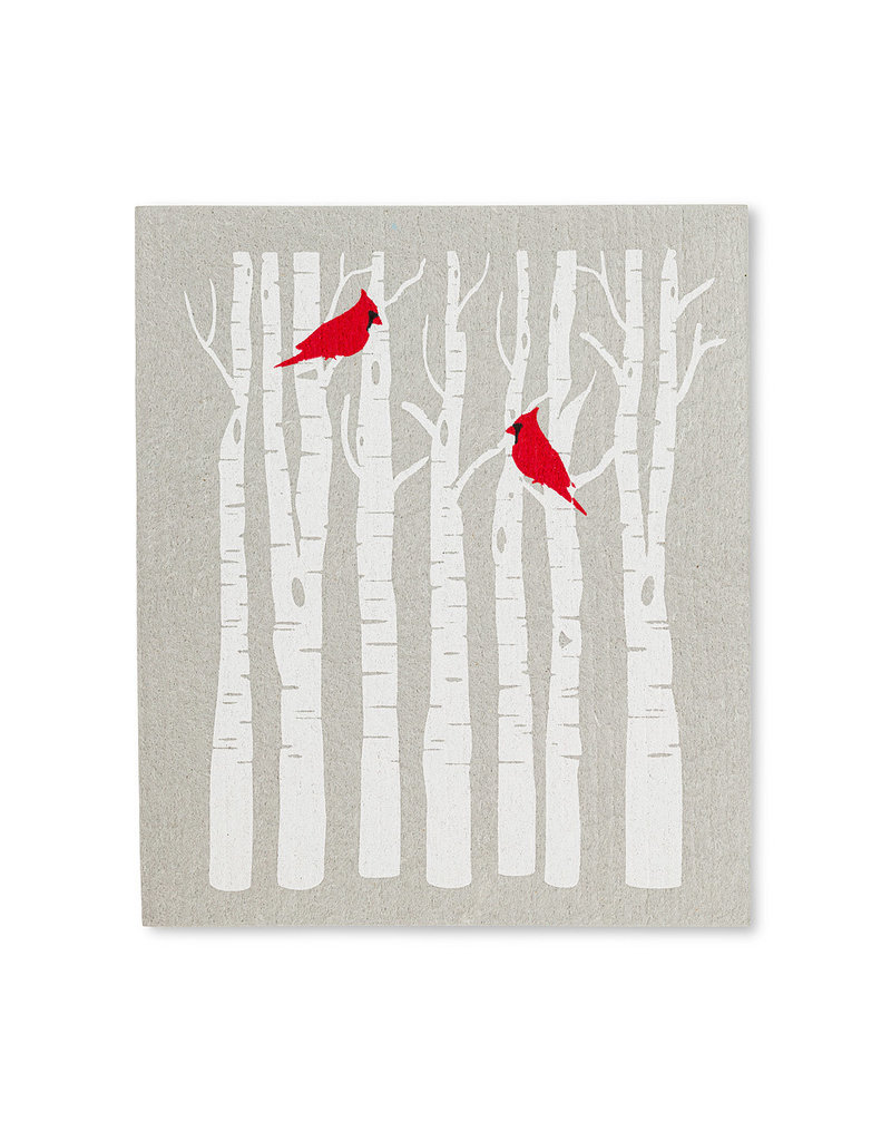 Cardinal in Tree Swedish Dishcloths - Set of 2