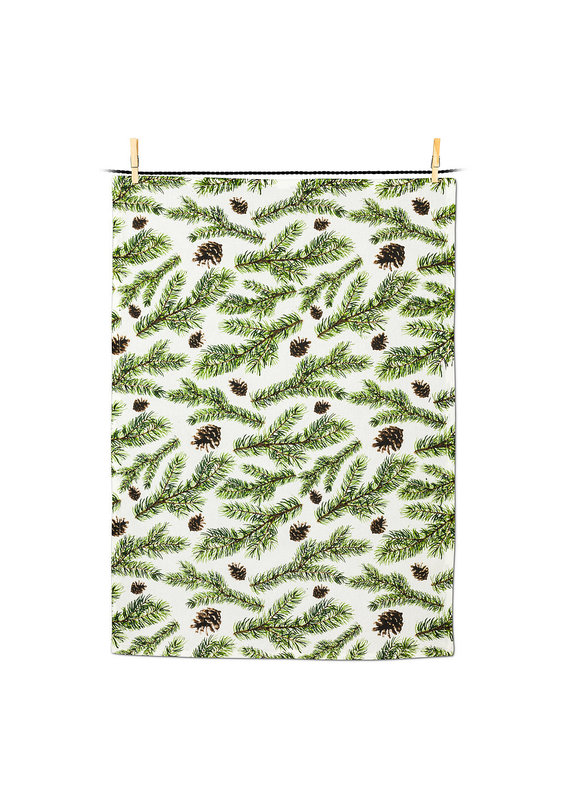 Pinecones & Branches Tea Towel
