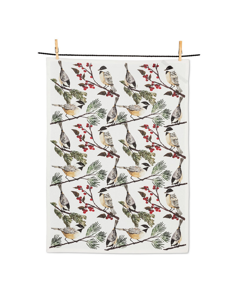 Chickadee on Branch Tea Towel