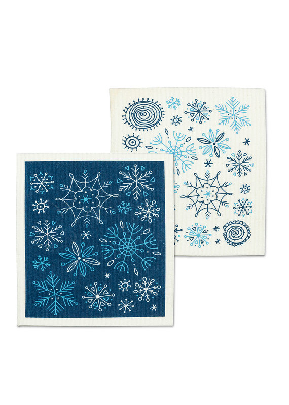 Allover Snowflakes Swedish Dishcloths | Set of 2