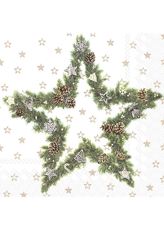 Fir Tree Star Luncheon Napkin | Package of 20