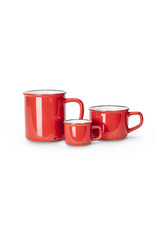Stoneware Enamel Look Espresso Mug | Red