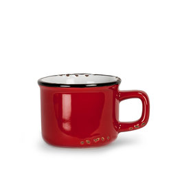 Stoneware Enamel Look Espresso Mug - Red