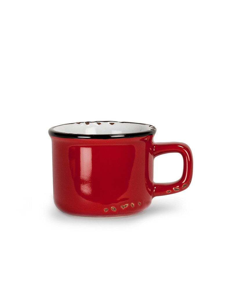 Stoneware Enamel Look Espresso Mug - Red