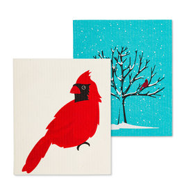 Cardinal & Tree Swedish Dishcloths | Set of 2