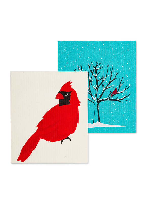 Cardinal & Tree Swedish Dishcloths | Set of 2