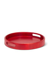 Red Rubberwood Tray with Handles