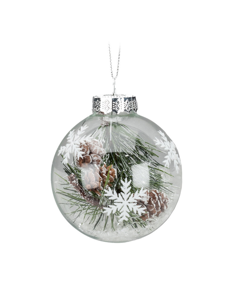 Pine Bough & Snow Ornament