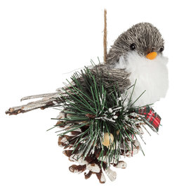Chickadee on Pinecone Ornament