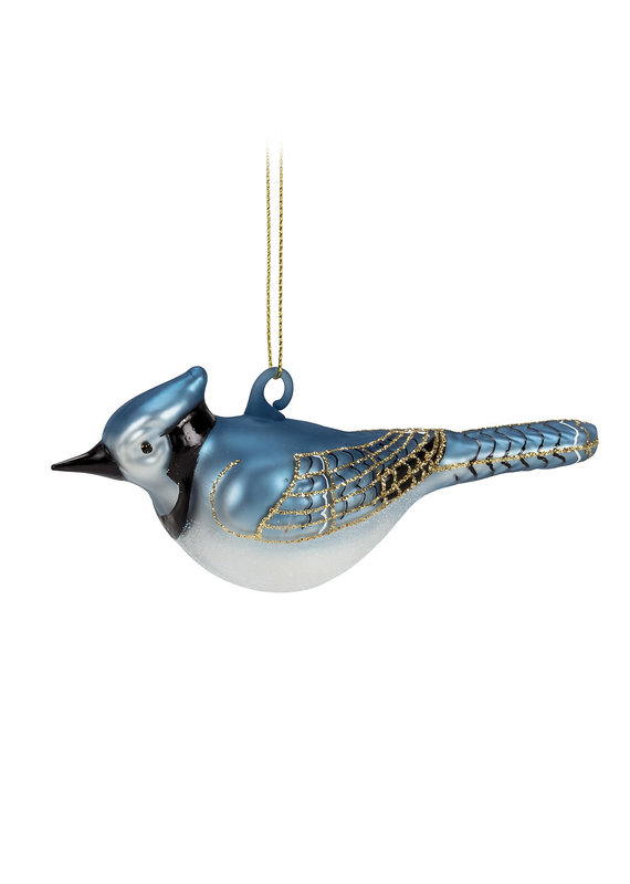 Blue Jay Glass Ornament