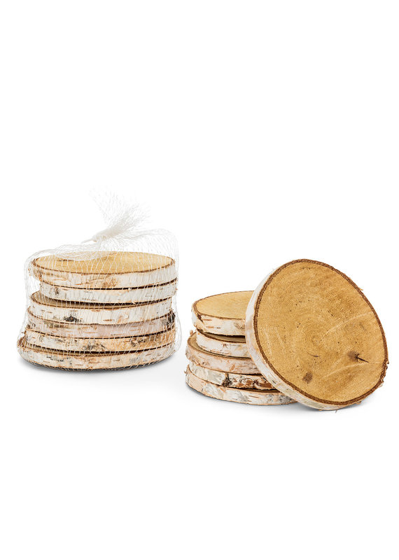 Natural Birch Coasters/Discs | Set of 6