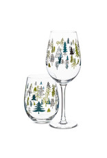 Allover Trees Stemless Wine Glass