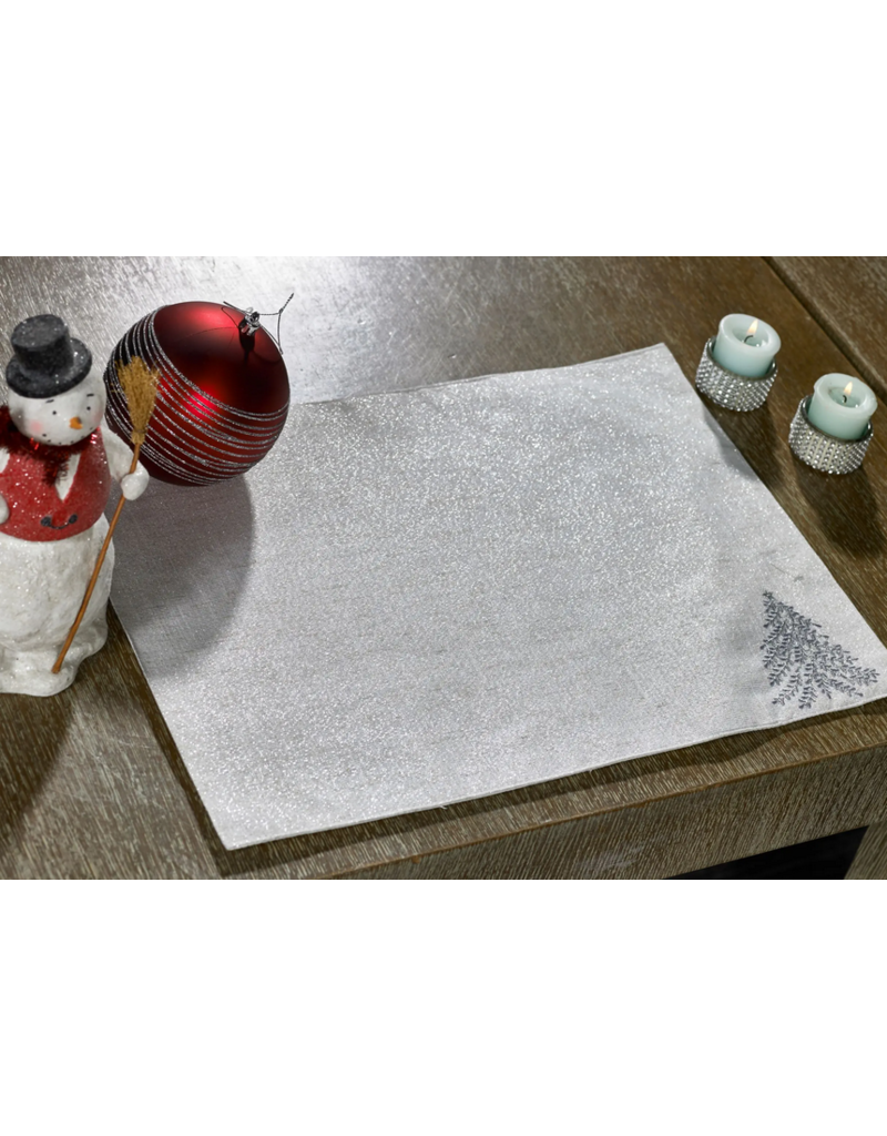Holiday Tree Silver Shimmer Placemat