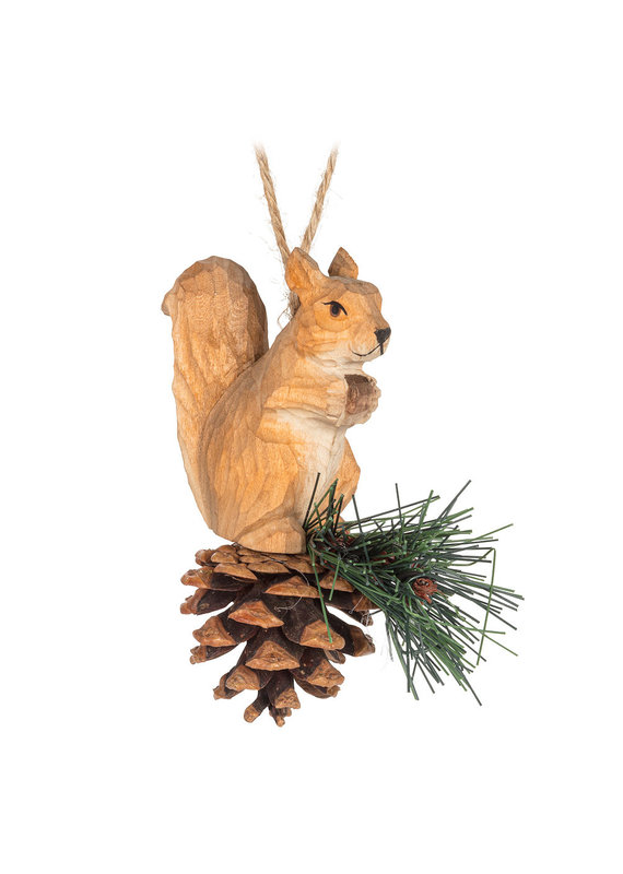 Carved Squirrel Ornament