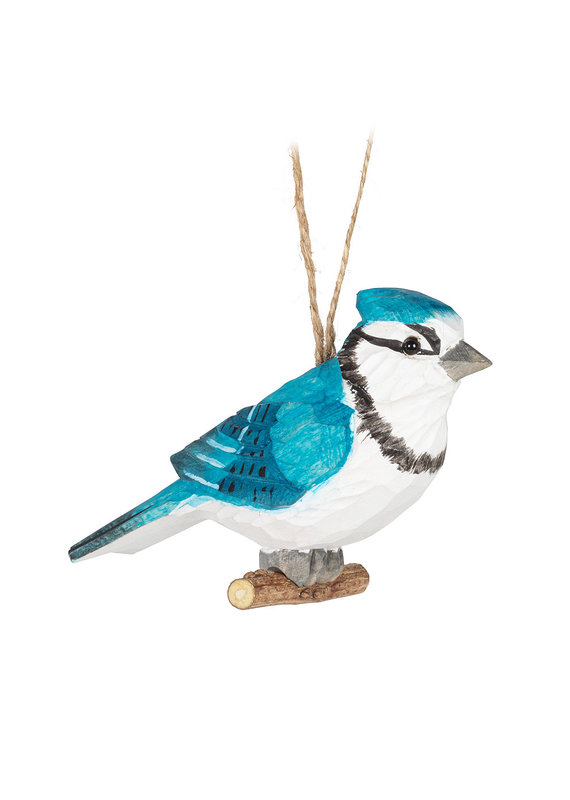 Carved Blue Jay Ornament