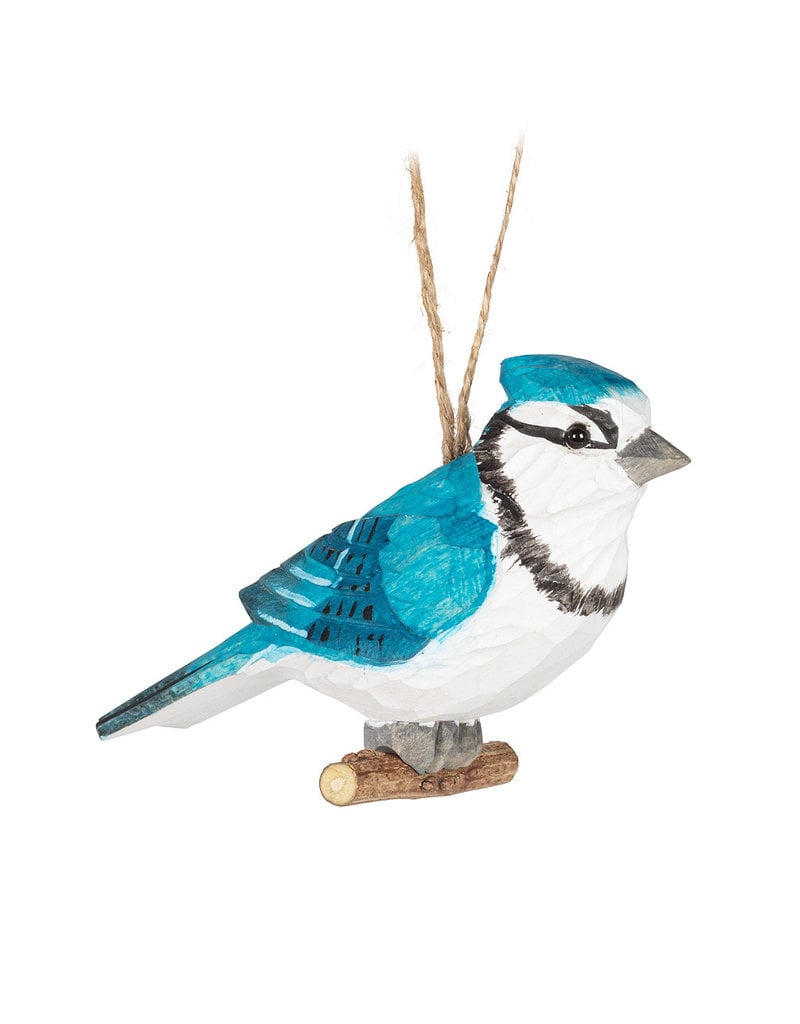 Carved Blue Jay Ornament