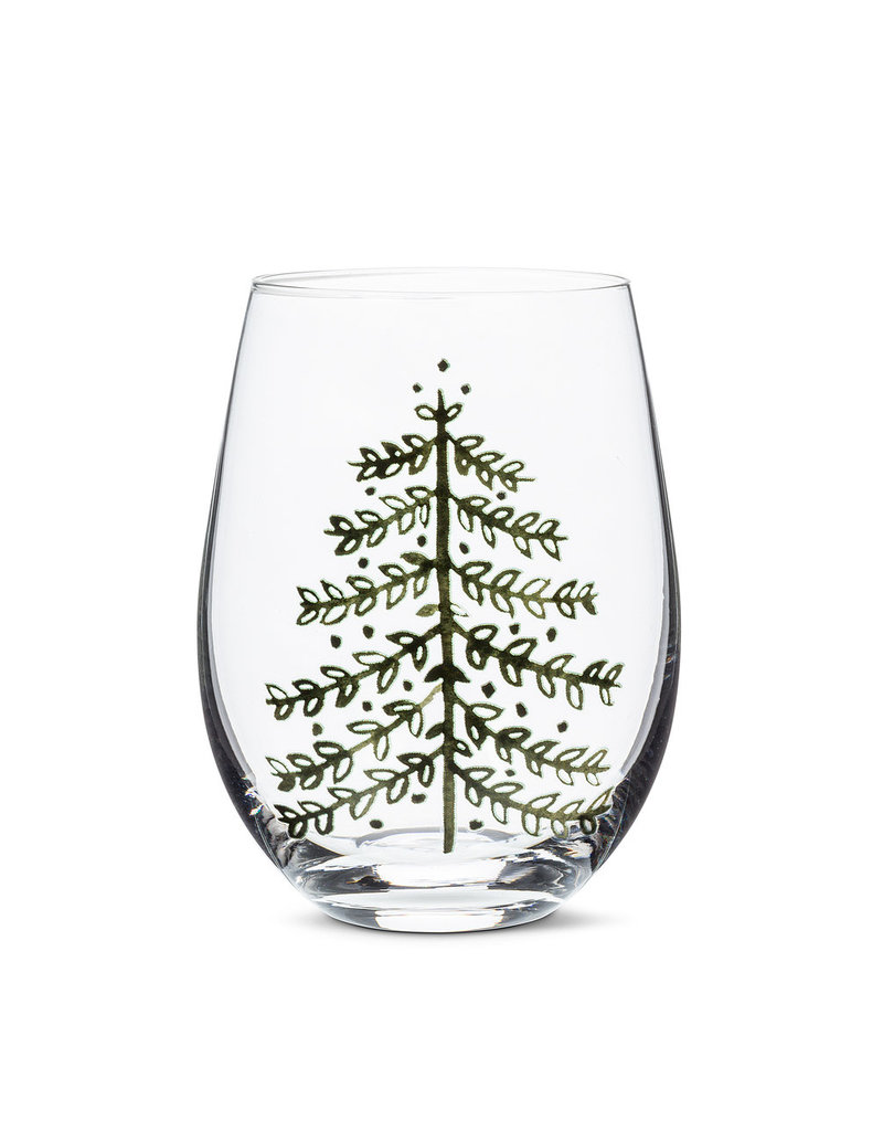 Vintage Tree Stemless Wine Glass
