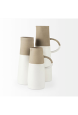 Mercana Garand White & Natural Ceramic Jug | Medium