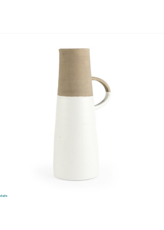 Mercana Garand White & Natural Ceramic Jug | Large