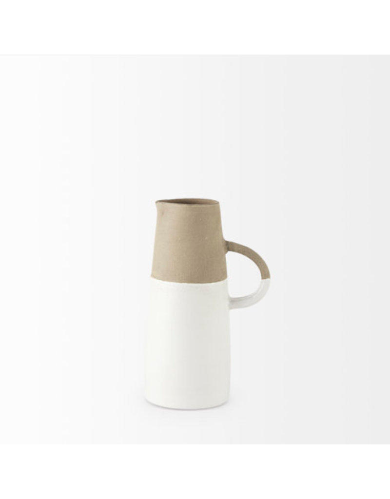 Mercana Garand White & Natural Ceramic Jug | Small
