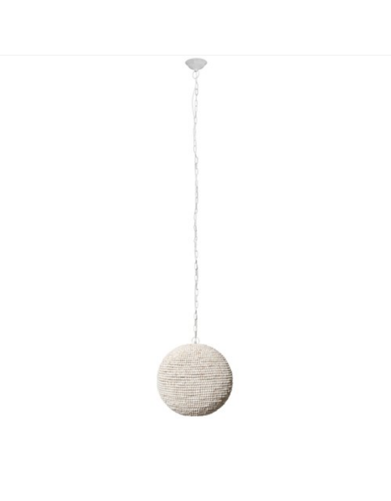 Mercana Theta White-Washed Wood Beaded Pendant Light