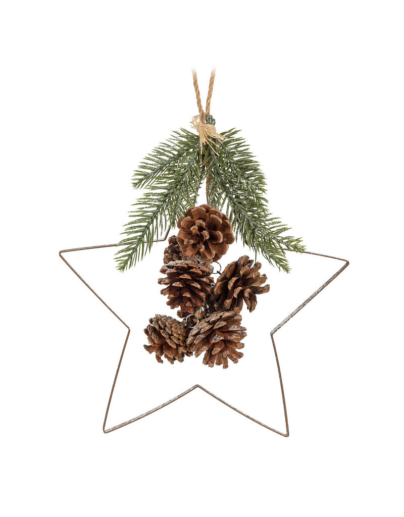 Large Star & Pinecone Metal Outline Ornament
